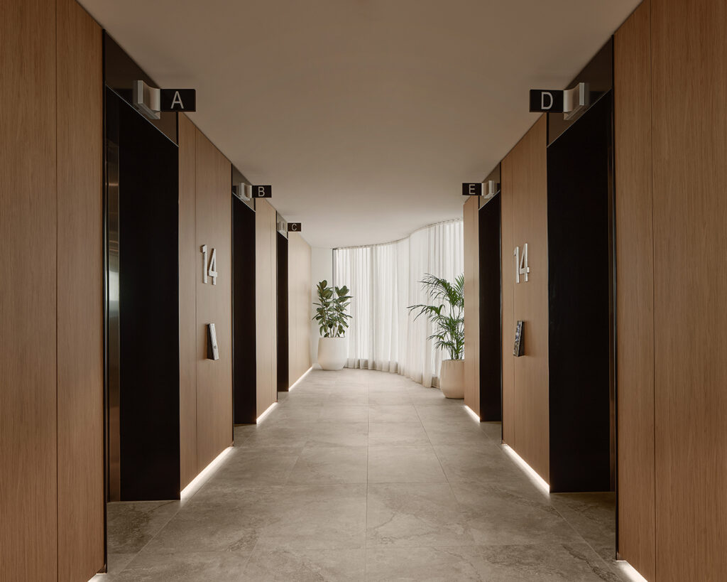 Lift area in office space.